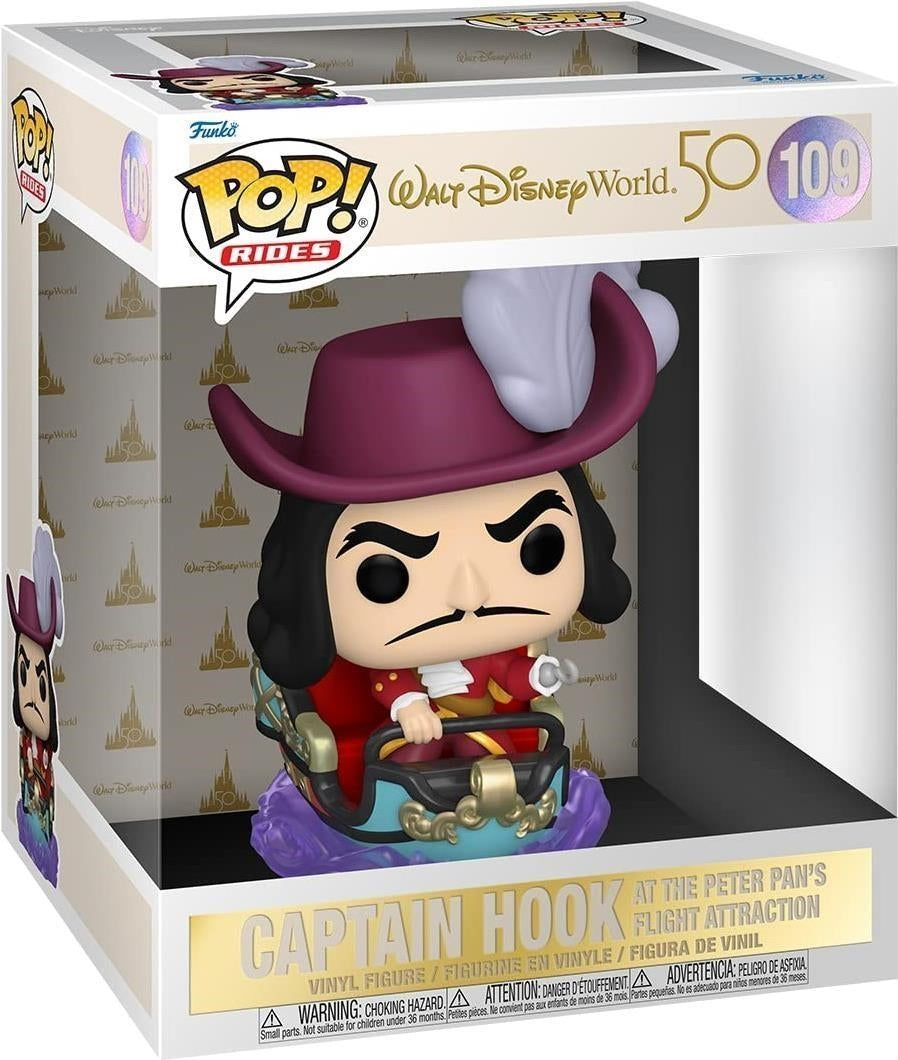 Disney: Funko Pop! Rides - Walt Disney World 50Th - Hook On Peter Pan Flight (Vinyl Figure 109)