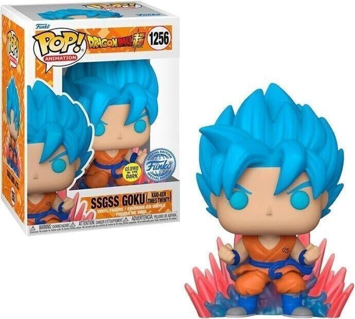 Dragon Ball Super: Funko Pop! Animation - SSGSS Goku (Kaio-Ken Times Twenty) (Glow In The Dark) (Vinyl Figure 1256)