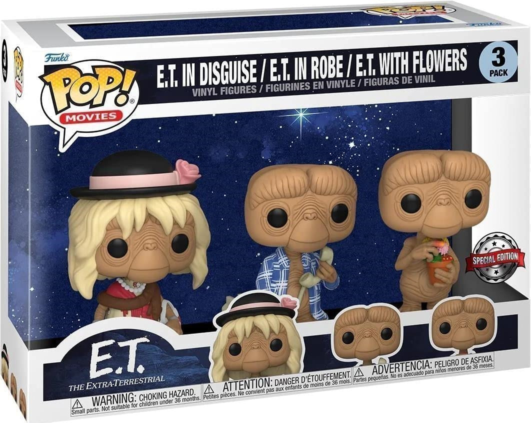 E.T. The Extra-Terrestrial: Funko Pop! Movies: E.T. In Disguise / E.T. In Robe / E.T. With Flowers (3 Pack)