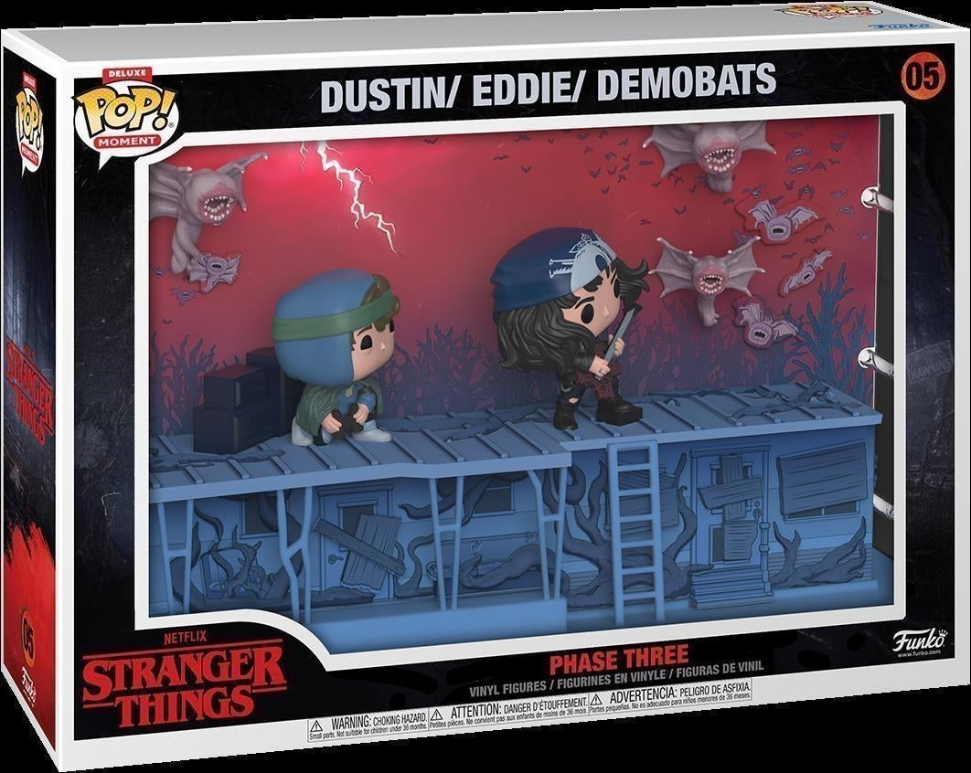 Stranger Things: Funko Pop! Moment Deluxe - Dustin/Eddie/Demobats - Phase Three (Vinyl Figure 05)