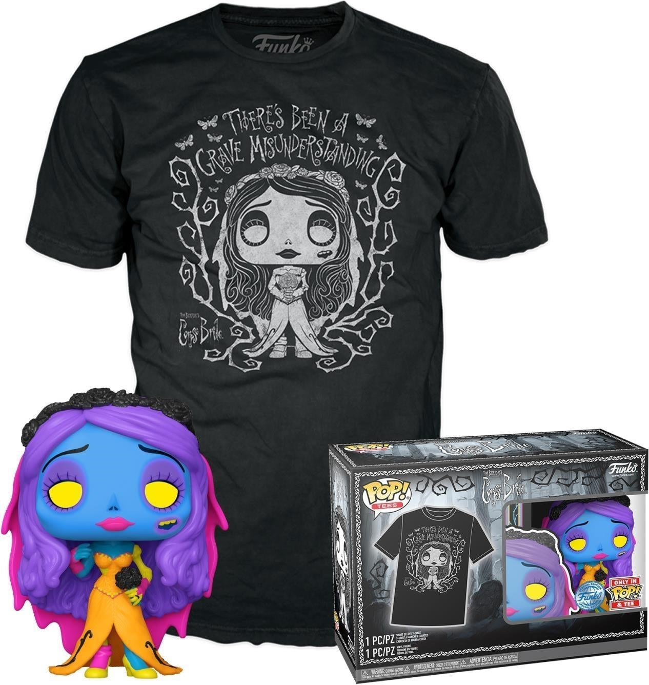 Corpse Bride: Funko Pop! & Tee - Emily (BLKLT) Tg. S