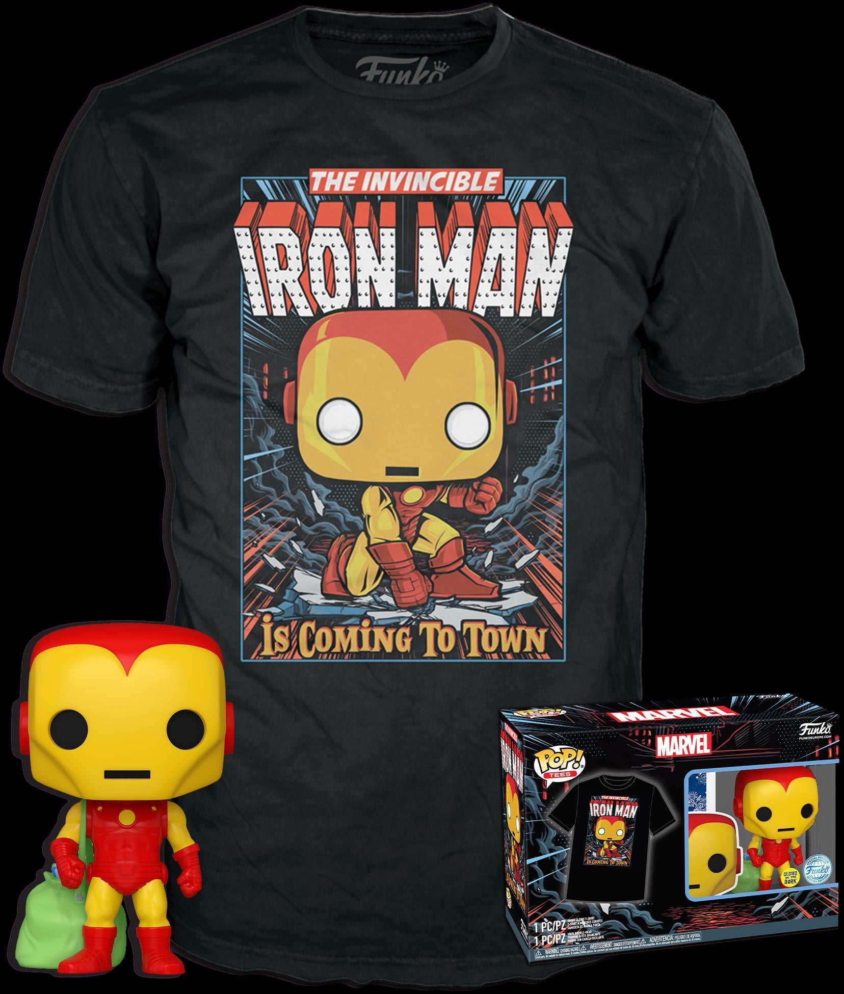 Marvel: Funko Pop! & Tee - Holiday Iron Man (GW) Tg. L