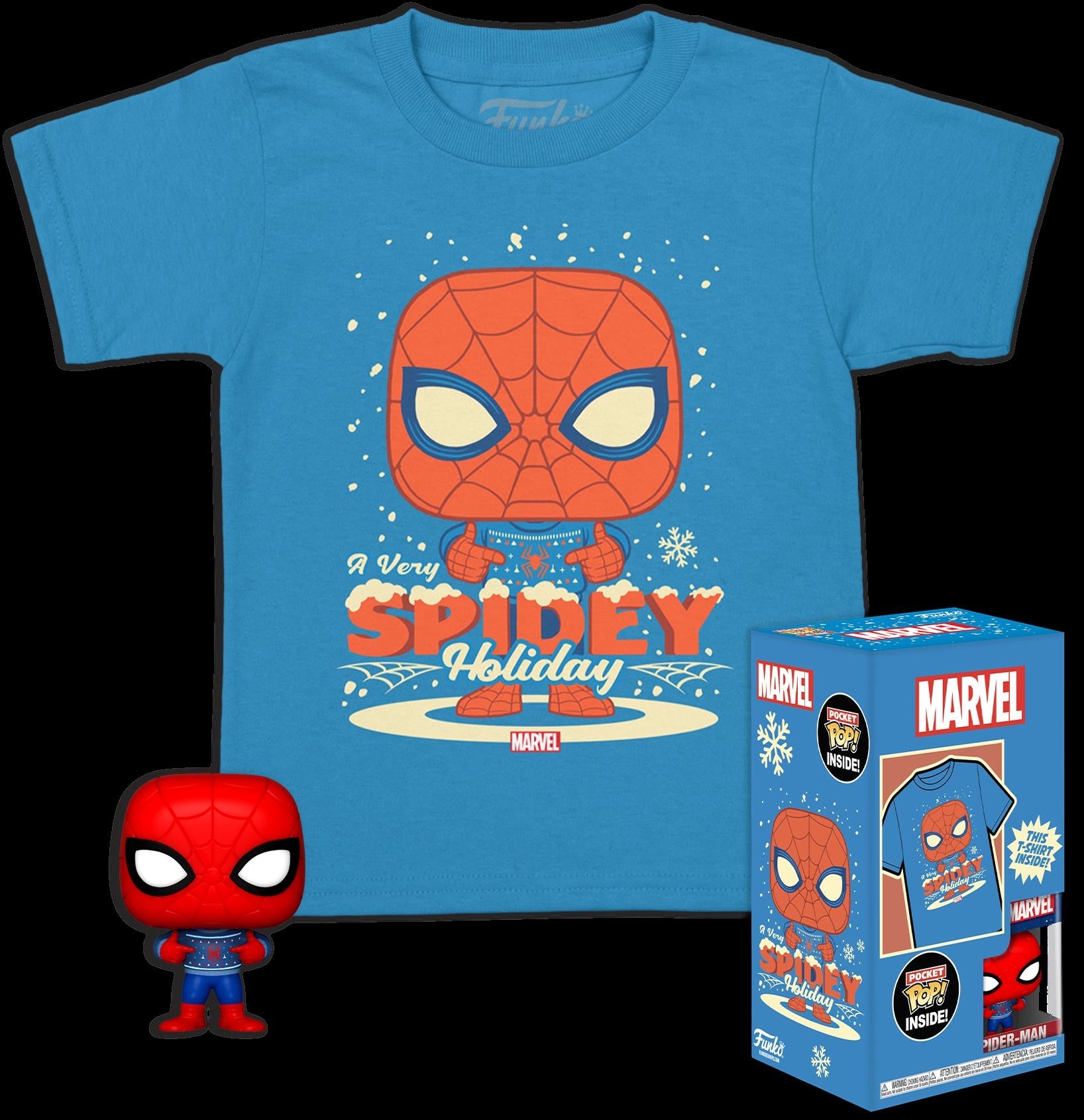 Marvel: Funko Pocket Pop! & Tee - Holiday Spiderman Tg. M