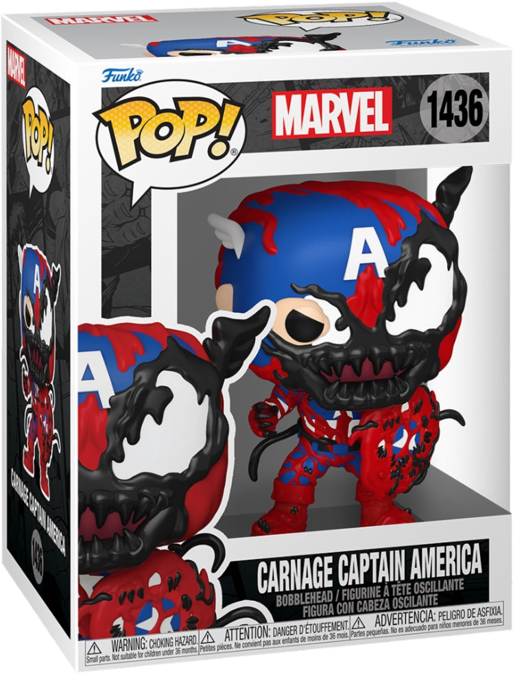 Marvel: Funko Pop! Spider-Man - Carnageized Captain America (Vinyl Figure 1436)