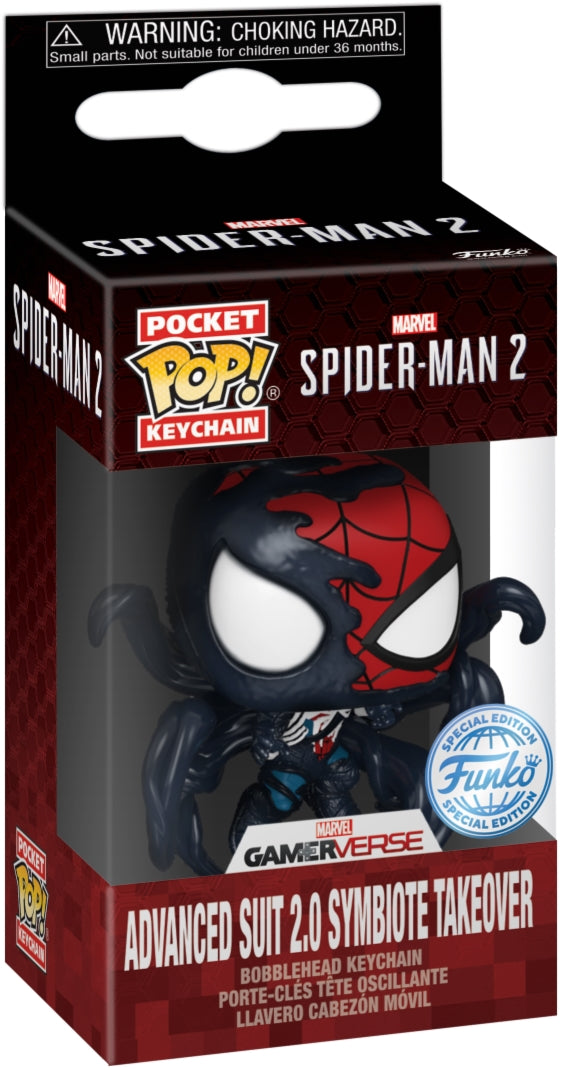 Marvel: Funko Pop! Keychain - Spider-Man 2 VideoGame - Advanced Suit 2.0 Symbiote Takeover