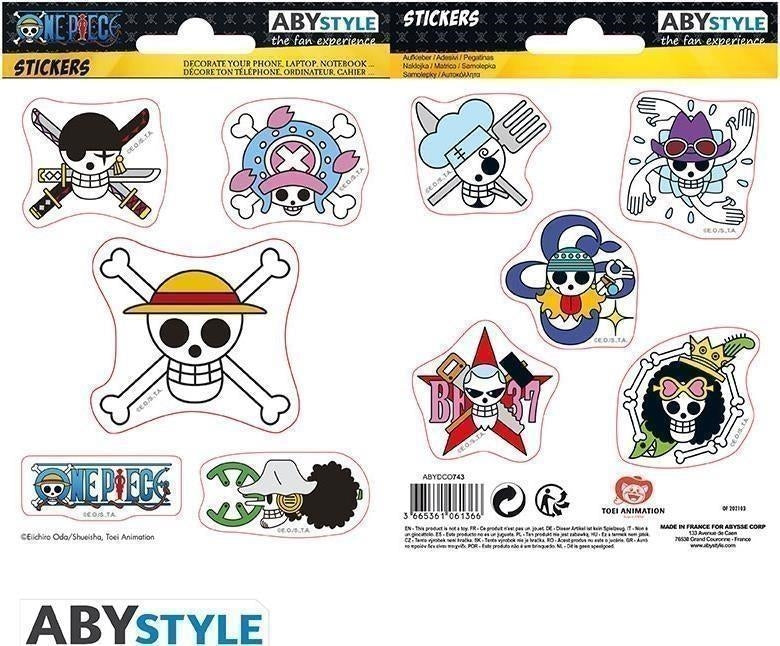 One Piece: ABYstyle - Straw Hat Skulls (Stickers 16X11Cm/ 2 Sheets)