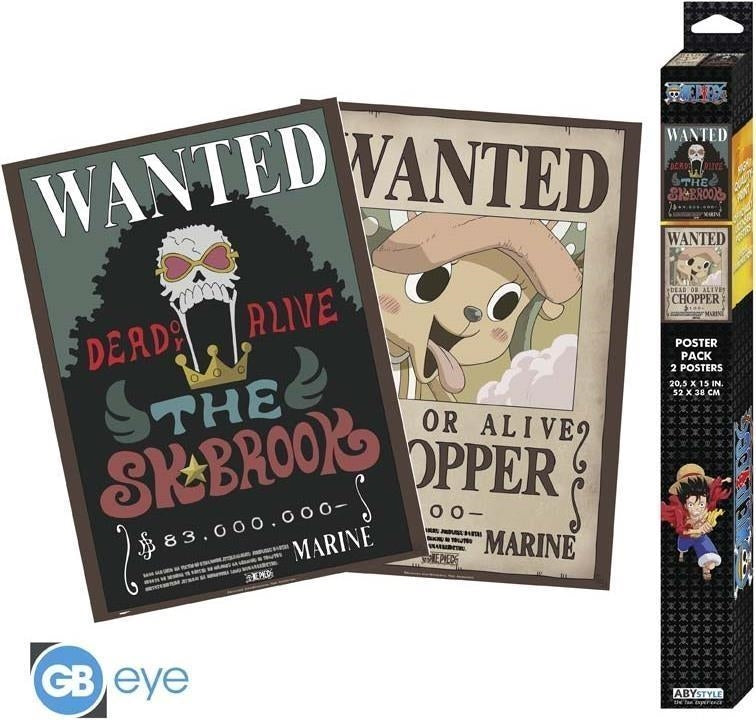 One Piece: Gb Eye - Wanted Chopper & Brook (Set 2 Posters Chibi 52X38)