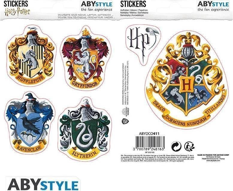 Harry Potter: ABYstyle - Hogwarts Houses (Stickers 16x11 Cm & 2 Sheets / Fogli & Adesivi)