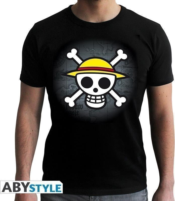 One Piece: Skull With Map Black Basic (T-Shirt Unisex Tg. 2XL)