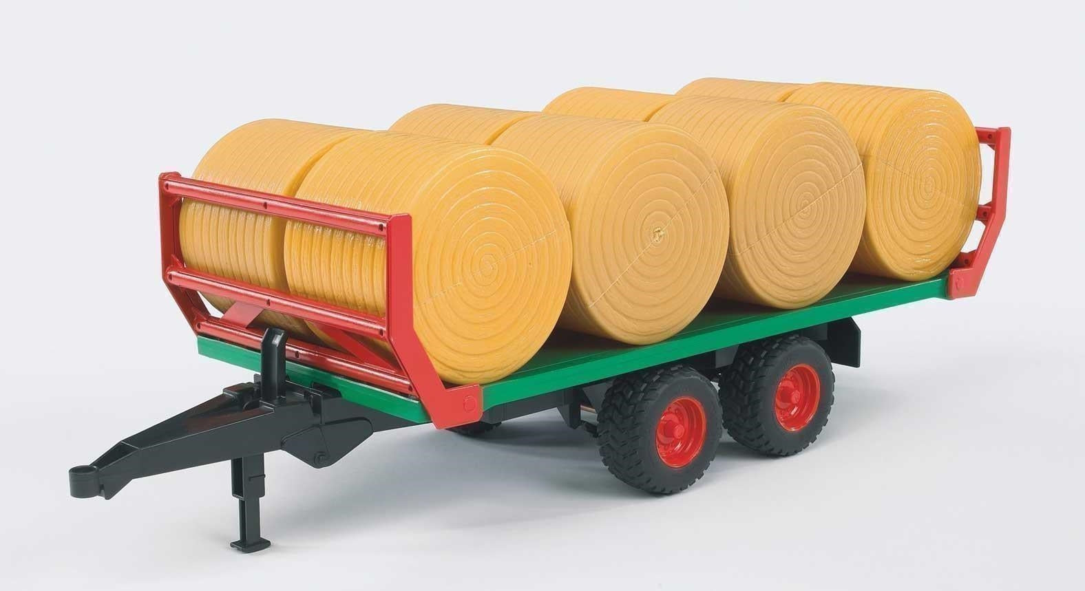 Bruder: 2220 - Rimorchio Con 8 Balle Fieno Rotonde