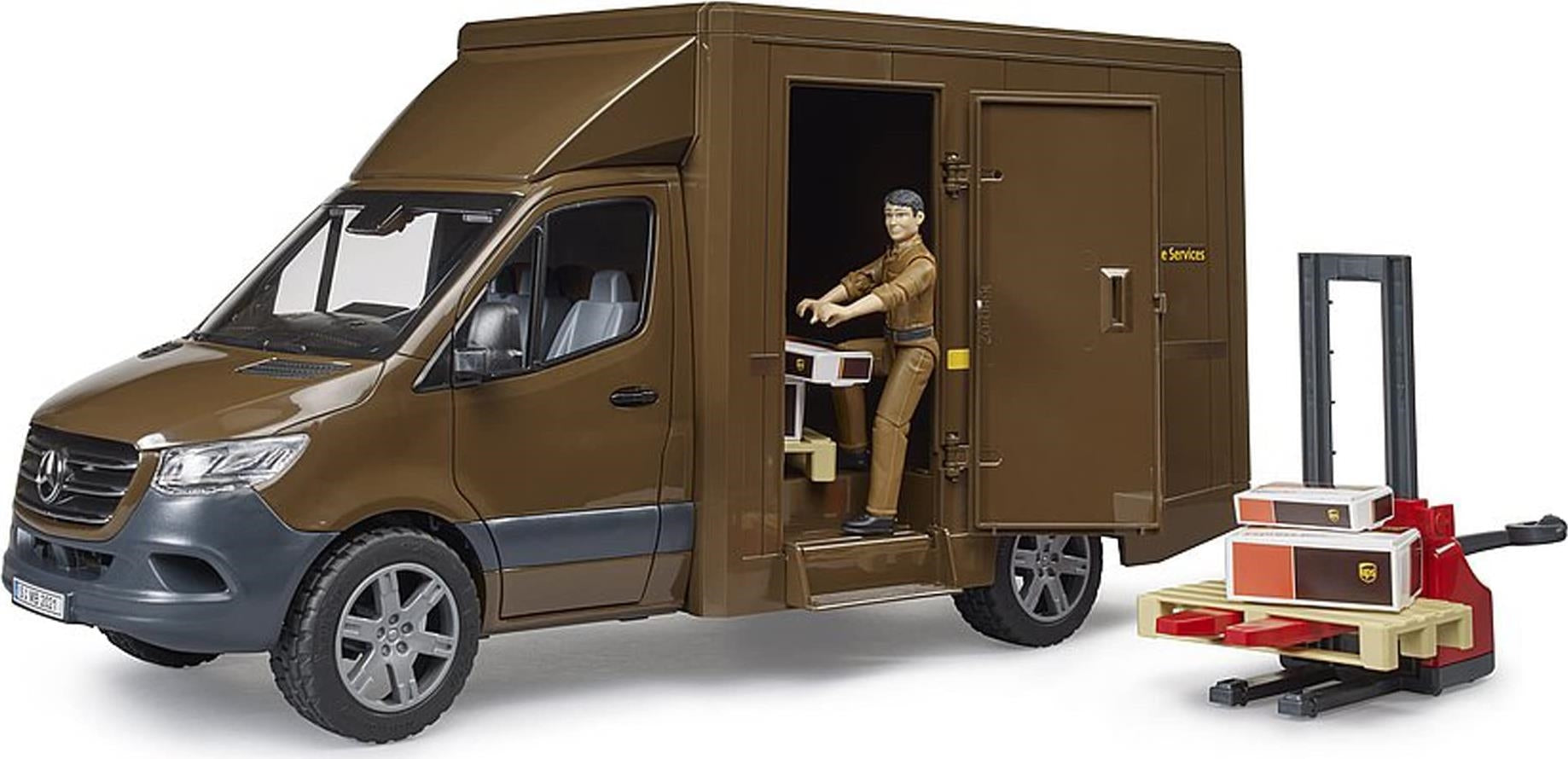 Bruder: 2678 - Mb Sprinter Ups Con Personaggio E Transpallet Manuale