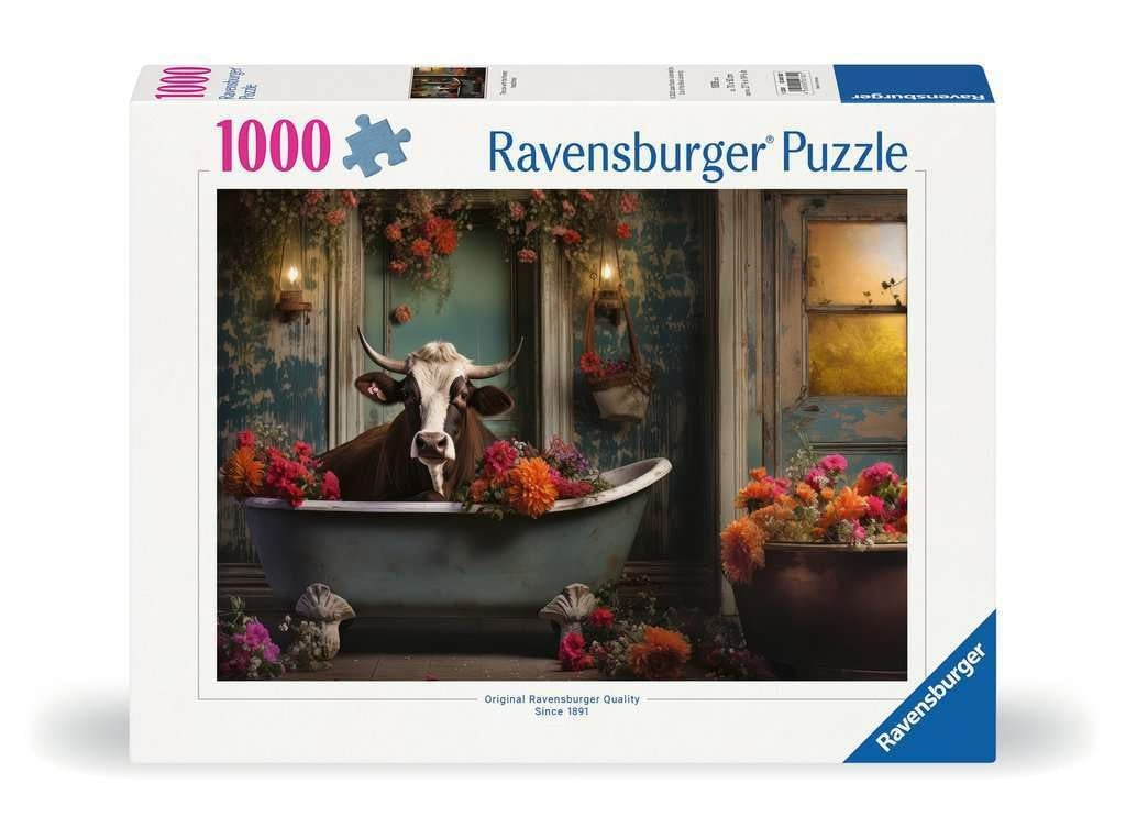 Ravensburger: Puzzle 1000 Pz - Mucca Nella Vasca