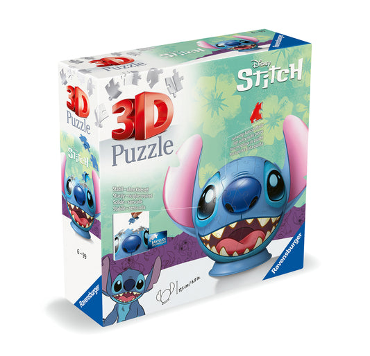 Disney: Ravensburger - 3D Puzzleball 72 Pz - Stitch - Con Orecchie