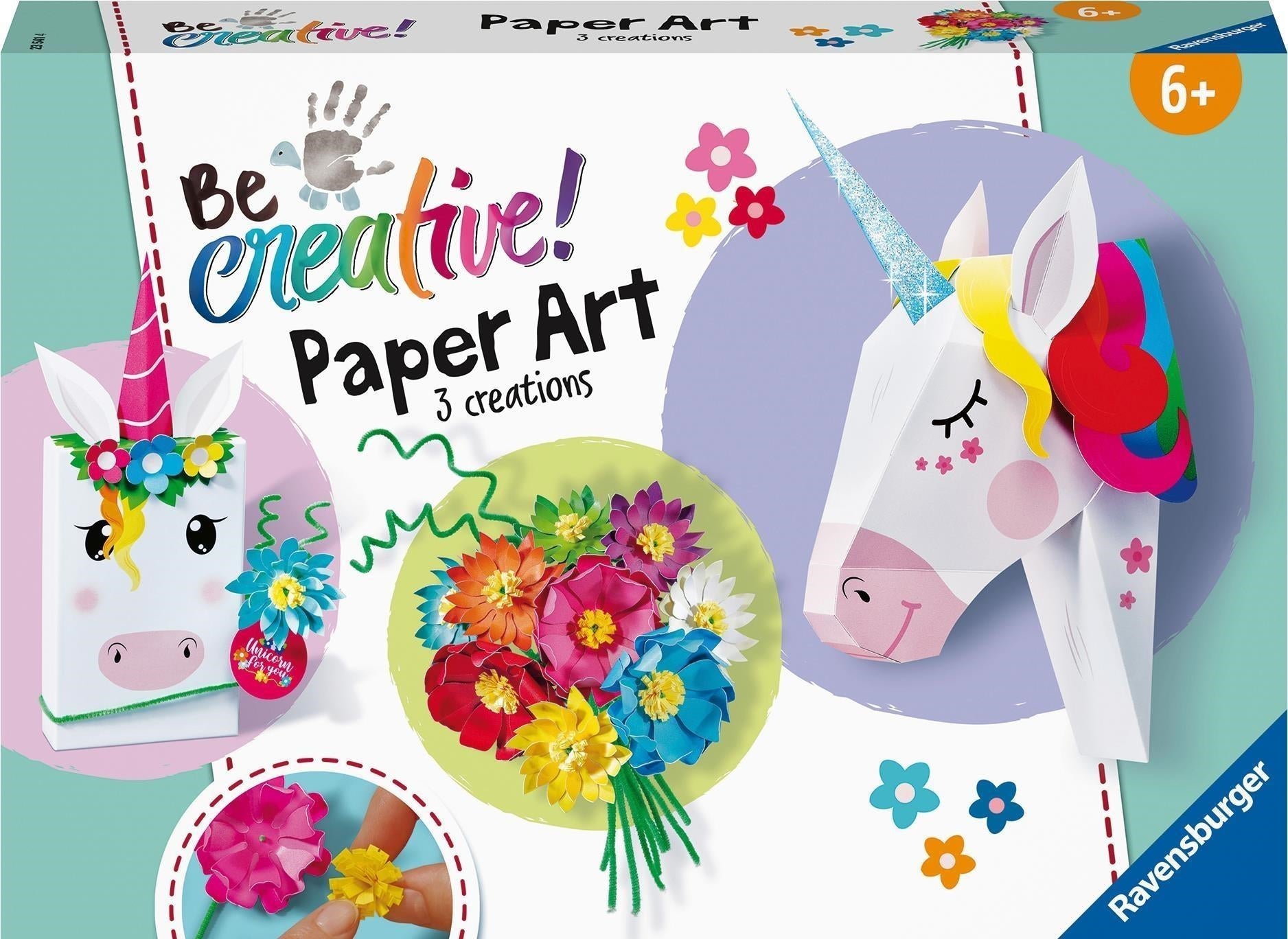 Ravensburger: Be Creative Midi Xl - Paper Art Fiori E Unicoro
