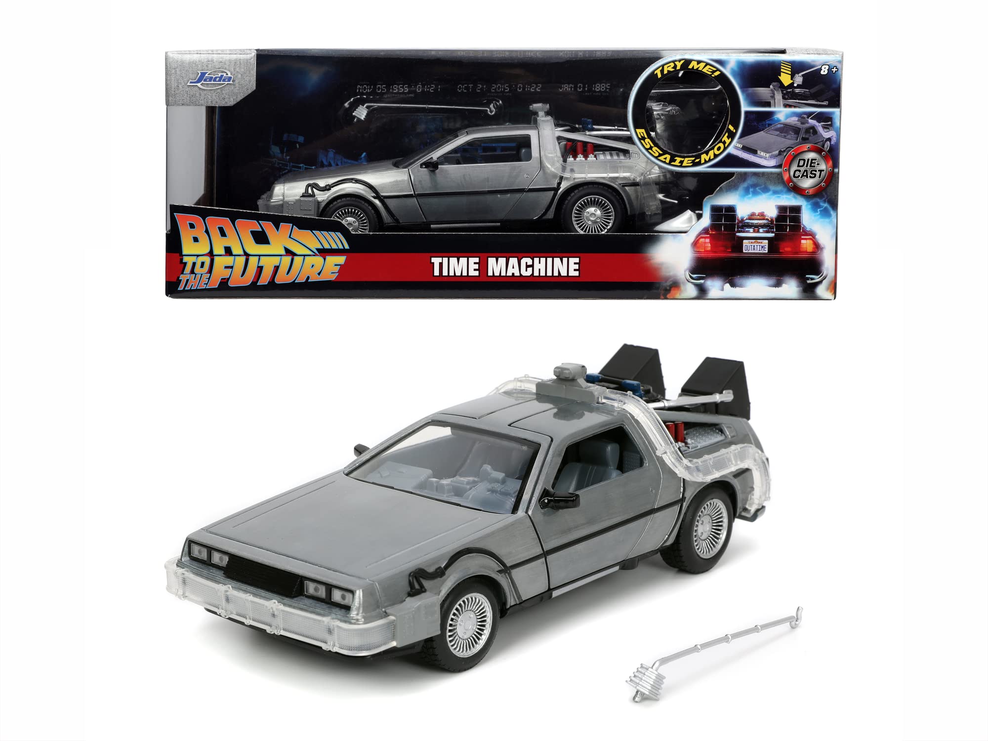 Back To The Future: Jada Toys - Time Machine In Scala 1:24 Con Luci Die-Cast