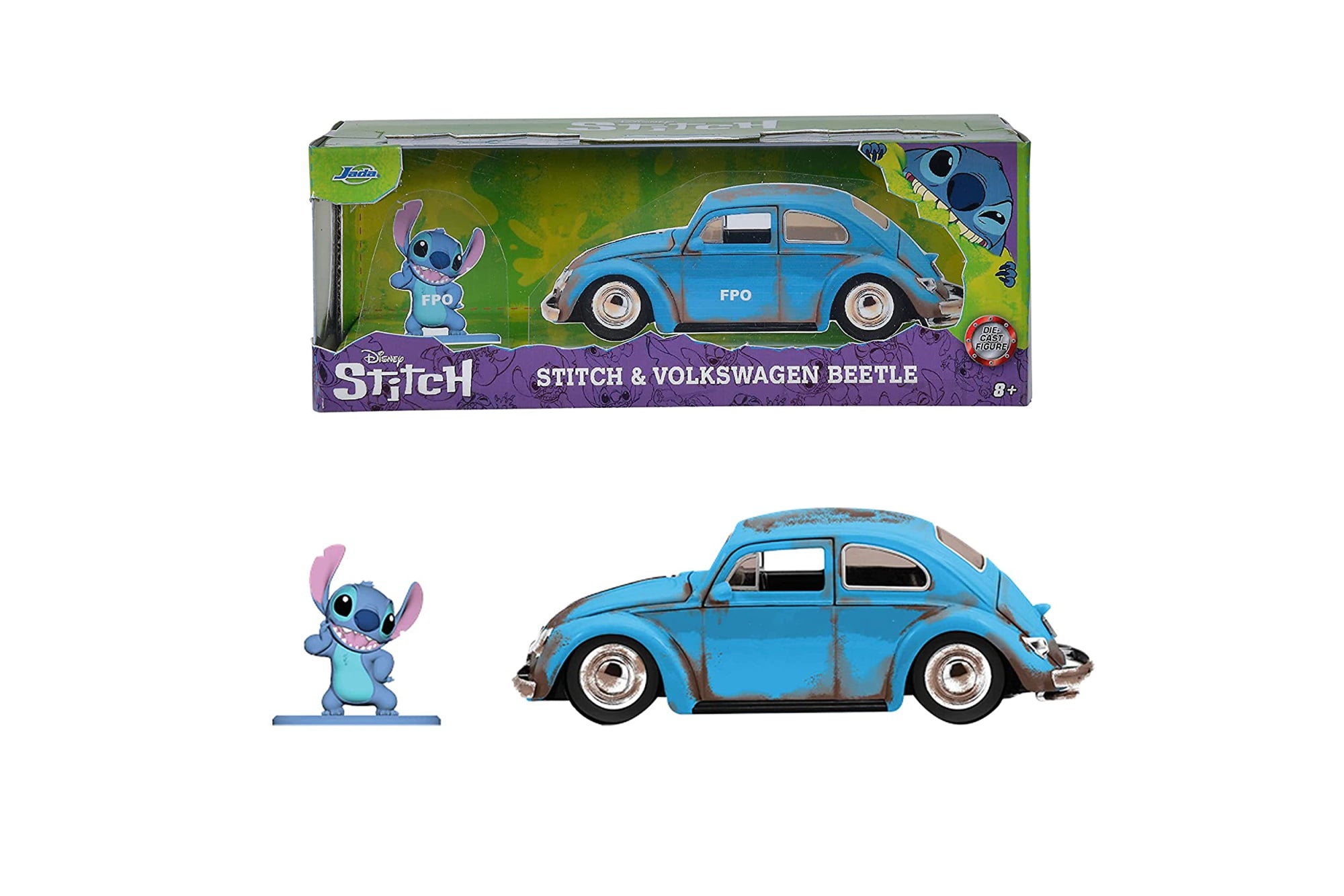 Disney: Jada Toys - Lilo And Stitch - 1959 Vw Beetle In Scala 1:32 Die-Cast Con Personaggio