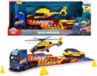 Dickie Toys: Transporter Met Reddingshelikopter