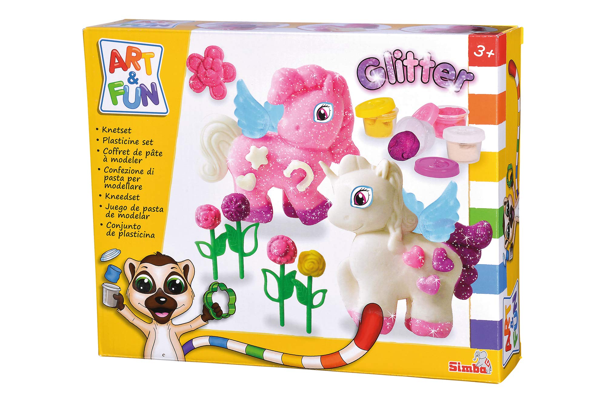 Art & Fun: Simba Toys - Pasta Da Modellare - 4 Vasetti Di Pasta Glitter 140g.