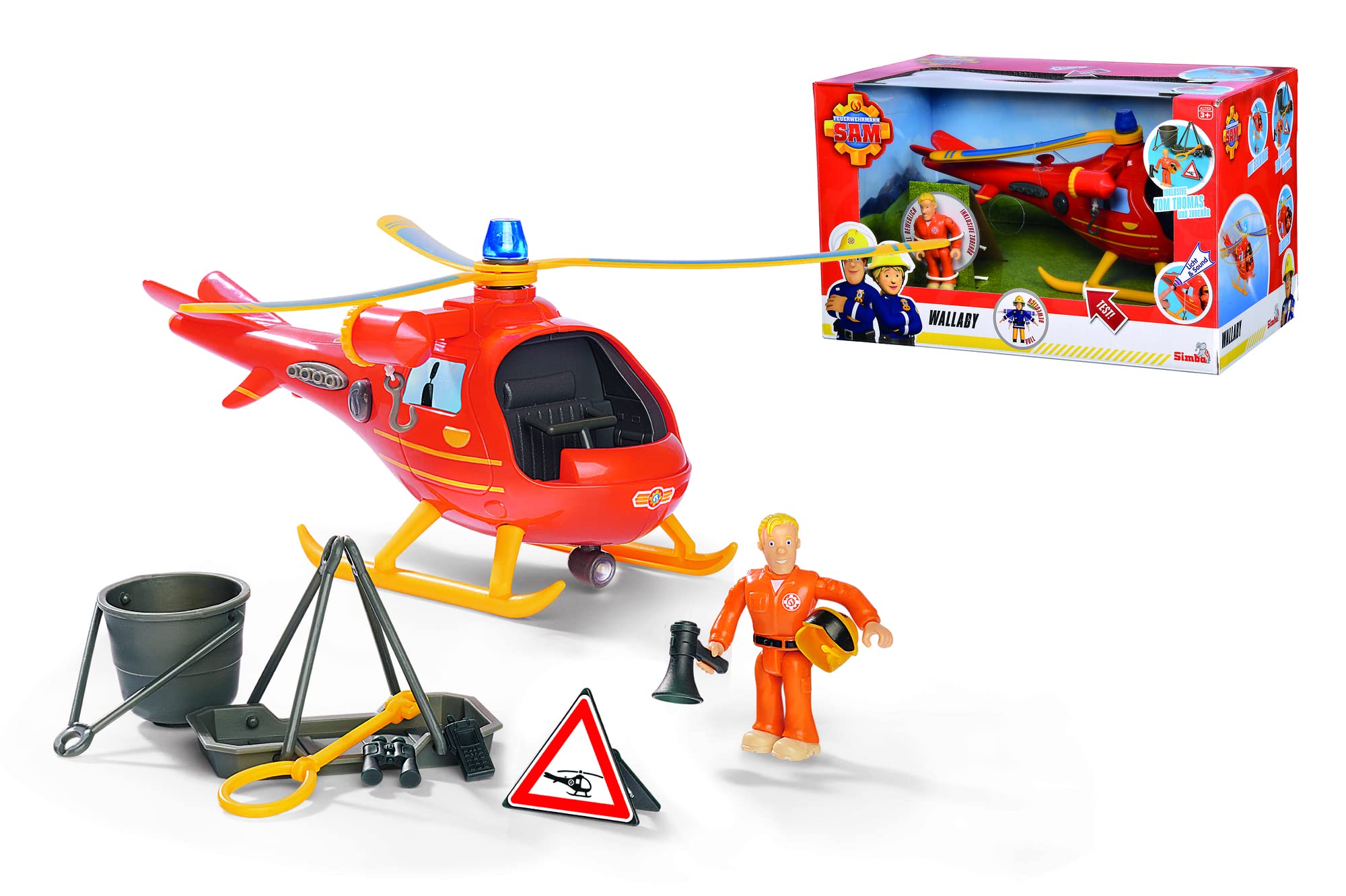 Sam Il Pompiere: Simba Toys - Elicottero Wallaby Con Personaggio Tom