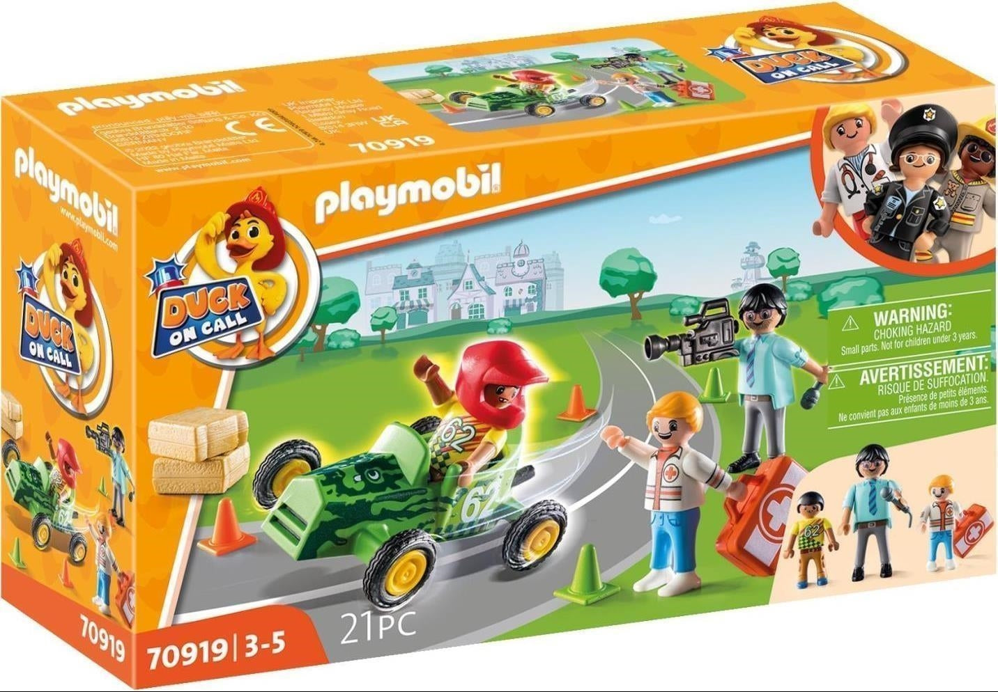 Playmobil: 70919 - Duck On Call - Ambulanza In Azione. Soccorso Del Pilota Da Corsa!