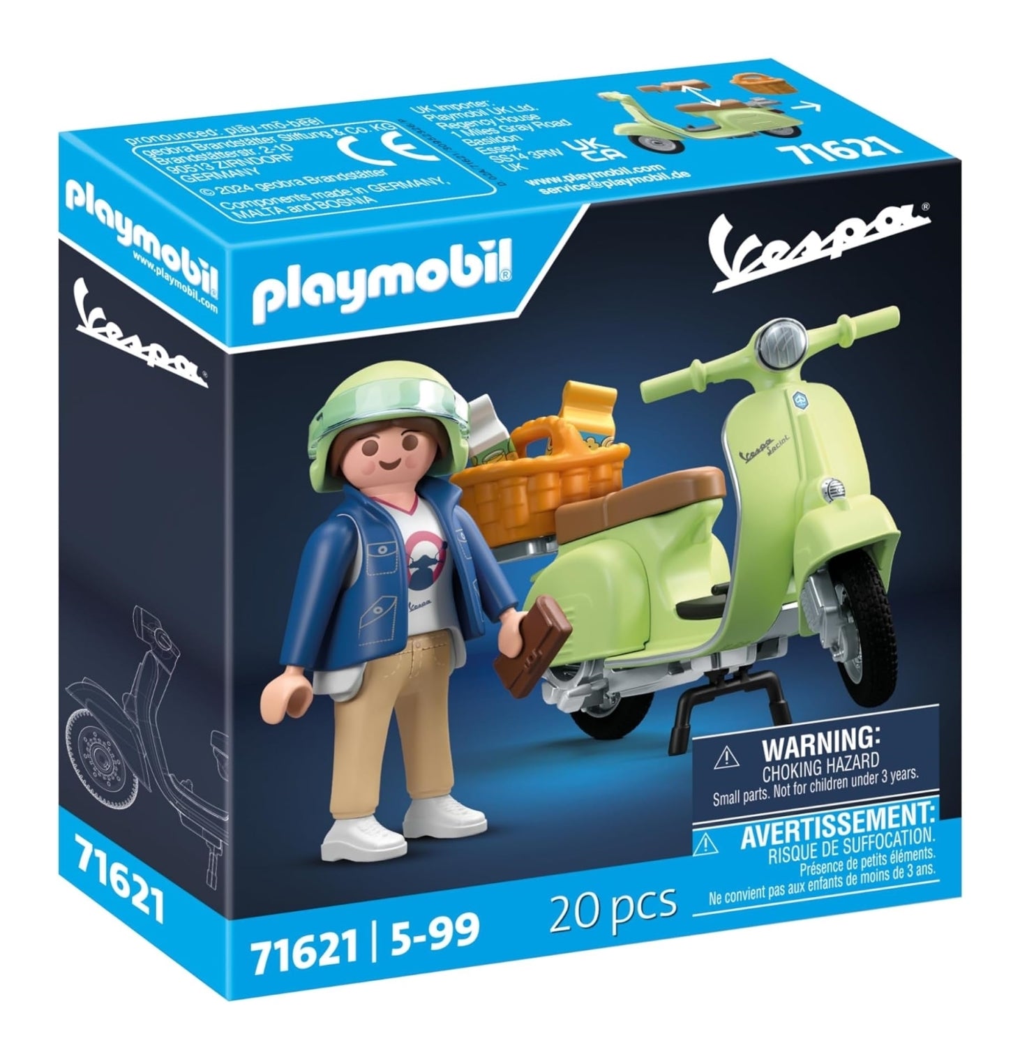 Playmobil: 71621 1969 Vespa 150 Sprint Veloce, Verde Chiaro