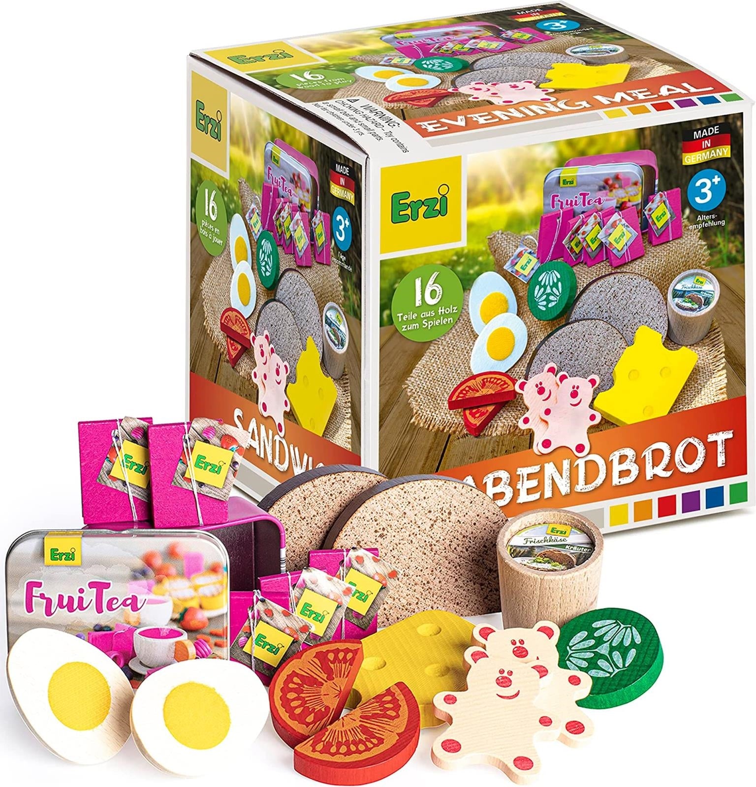 Erzi: Assortimento Gioco Cena In Legno Fsc