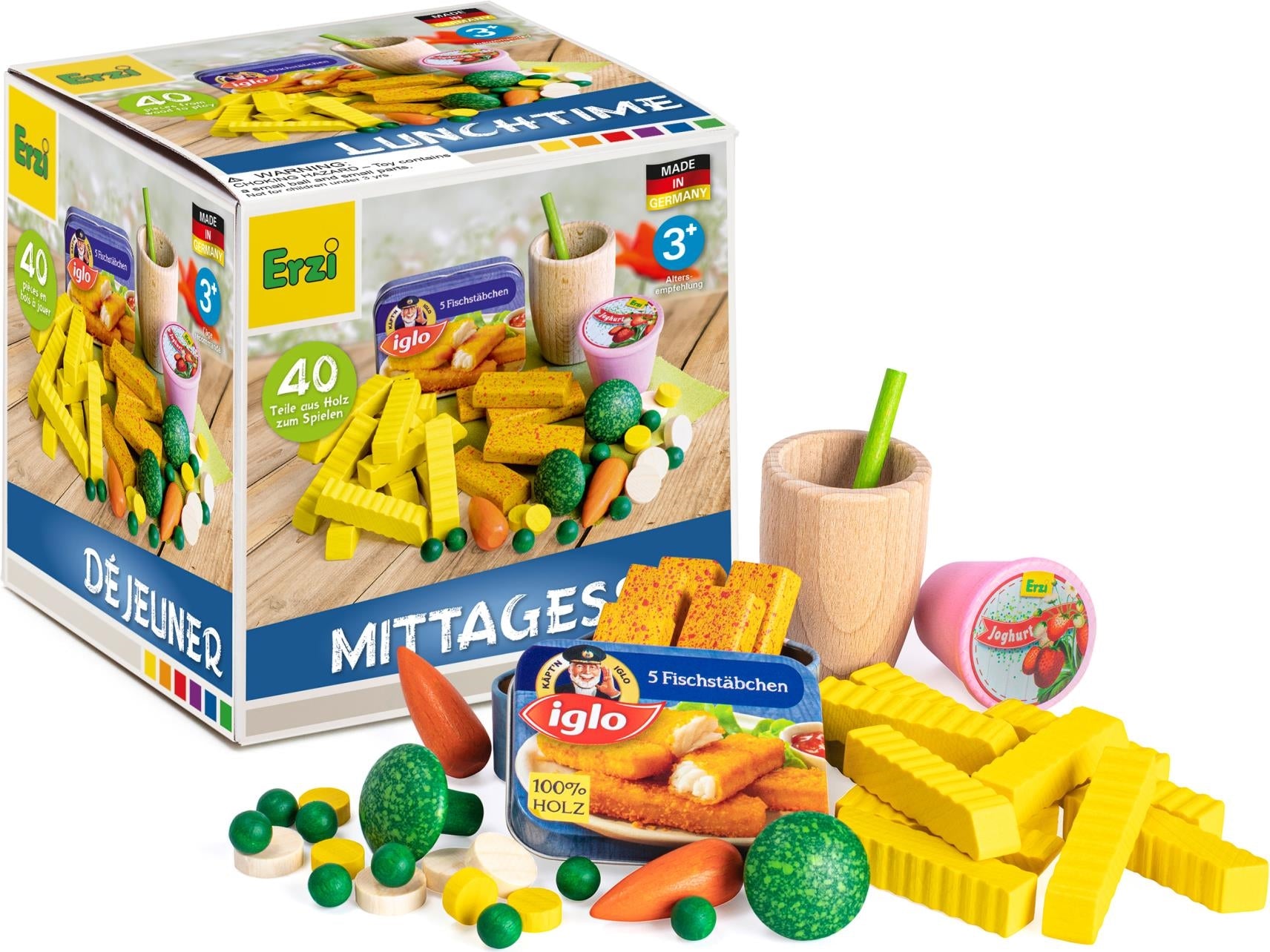 Erzi: Assortimento Gioco Pranzo In Legno Fsc