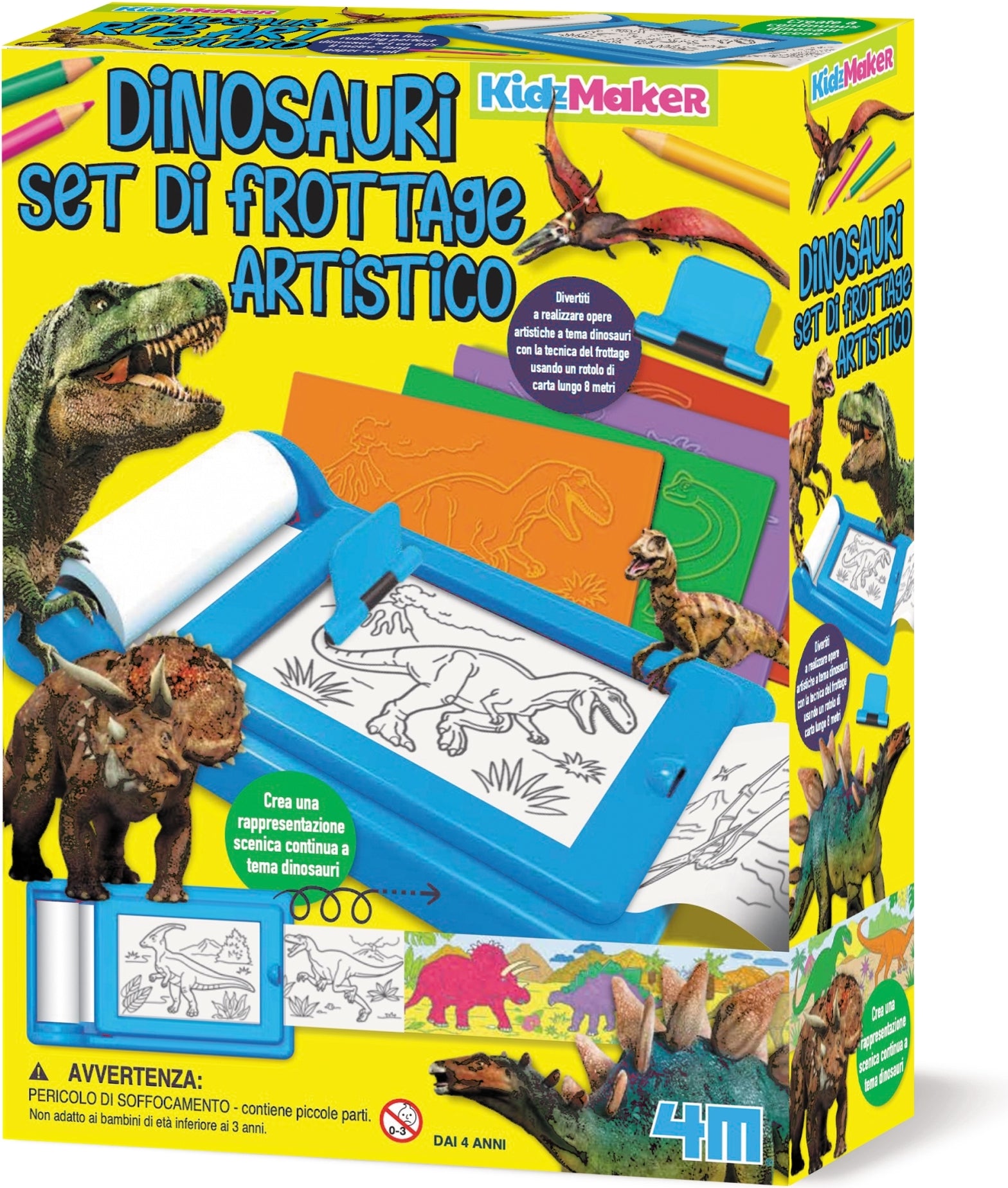 4M: Set Di Frottage Artistico - Dinosauri