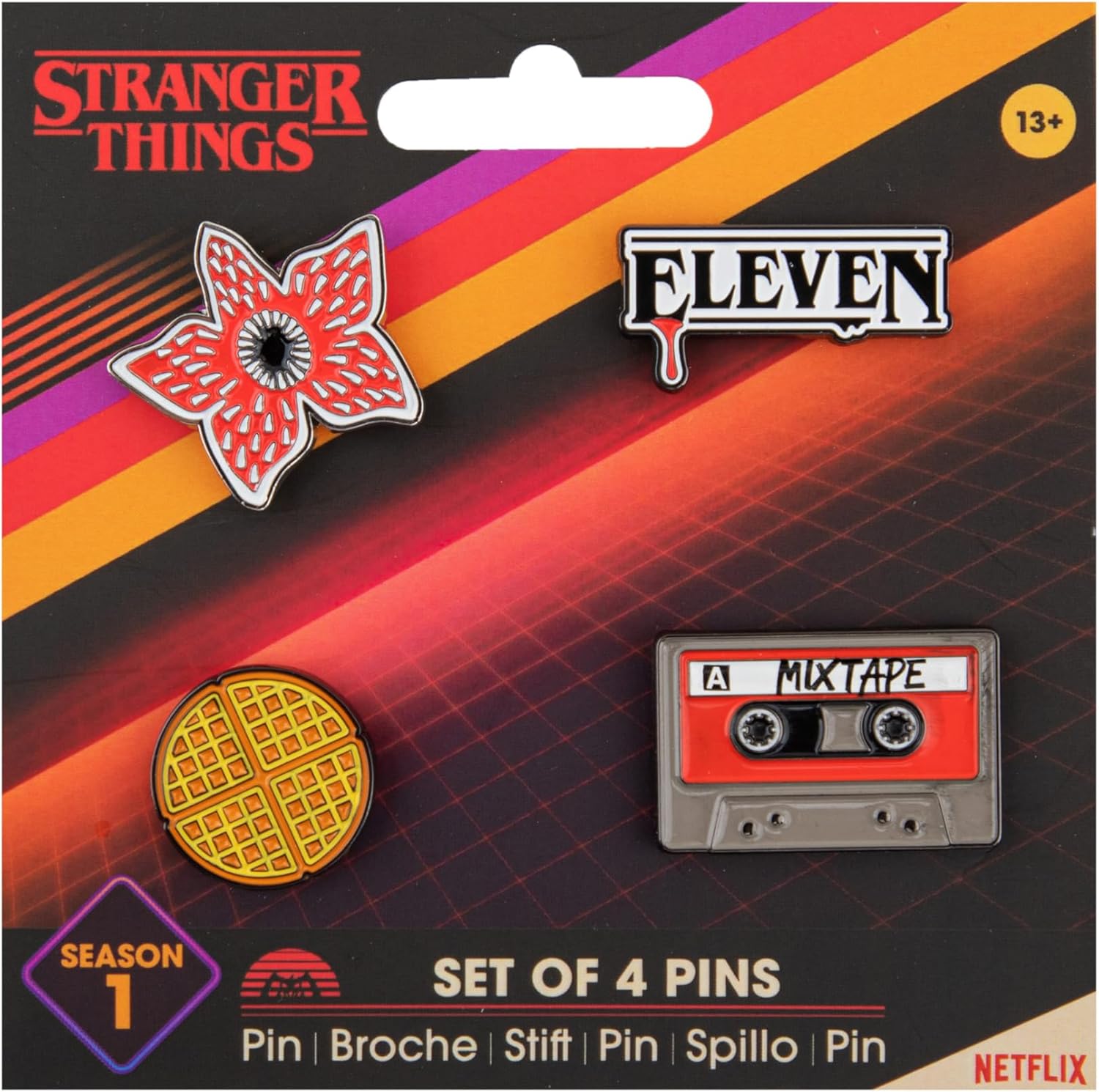 Stranger Things: Cinereplicas - Pack 4 Pins Season 1