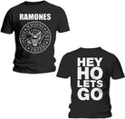 Ramones: Rock Off - Back Print Hey Ho Black (T-Shirt Unisex Tg. M)