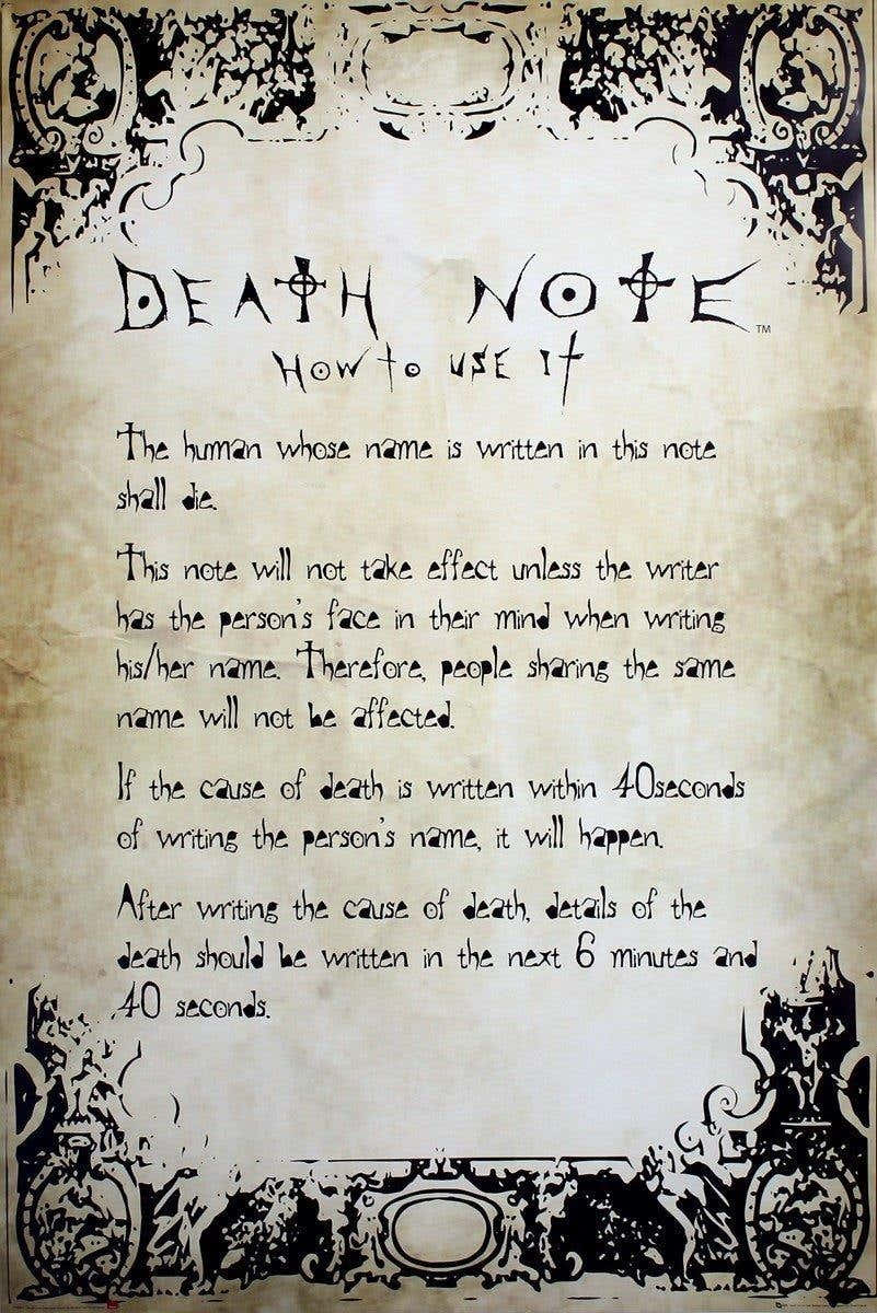 Death Note: GB Eye - Rules (Poster Maxi 61x91,5 Cm)