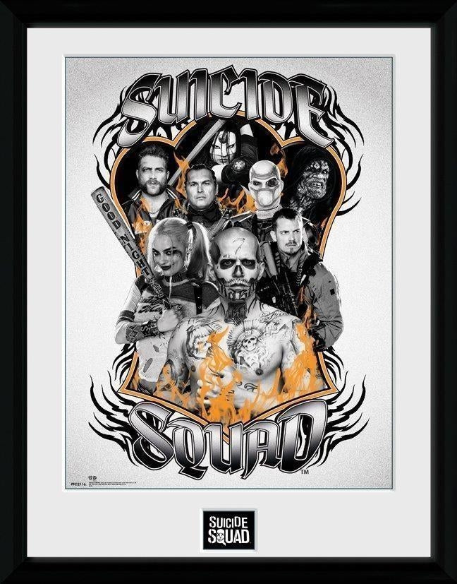 Dc Comics: Suicide Squad - Group Orange Flame (Stampa In Cornice 30x40 Cm)