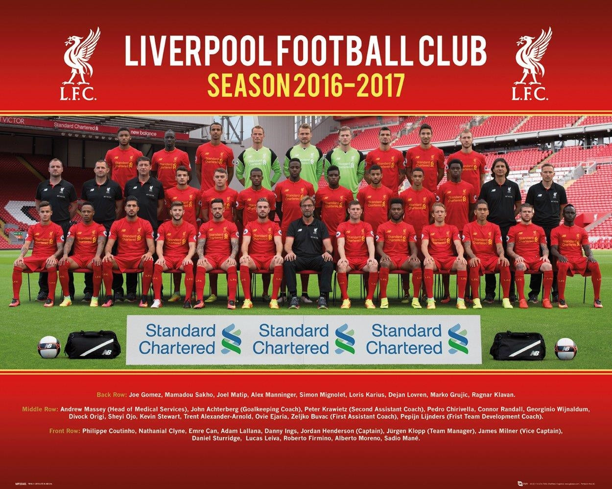 Liverpool: Team Photo 16/17 (Poster Mini 40x50 Cm)