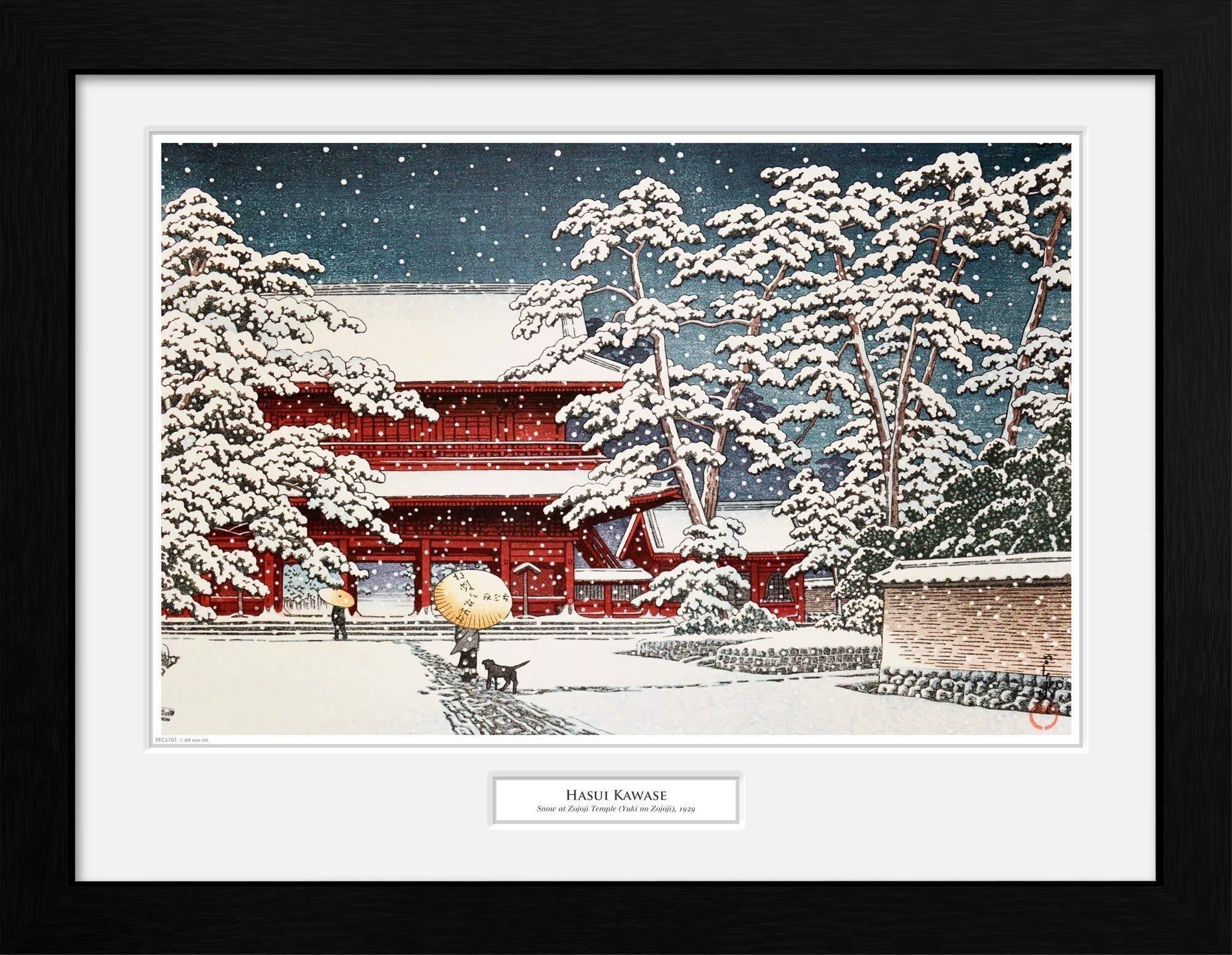 Kawase: Zojo Temple In The Snow (Stampa In Cornice 30x40Cm)