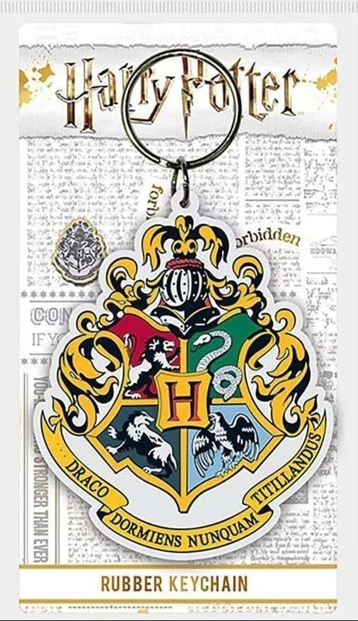 Harry Potter: Pyramid - Hogwarts Crest (Rubber Keychain / Portachiavi Gomma)