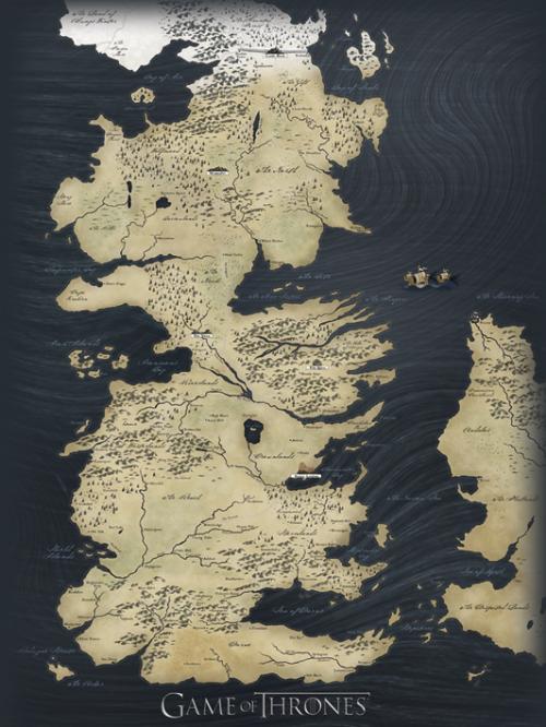 Game Of Thrones: Map (Stampa Su Tela 30X40 Cm)
