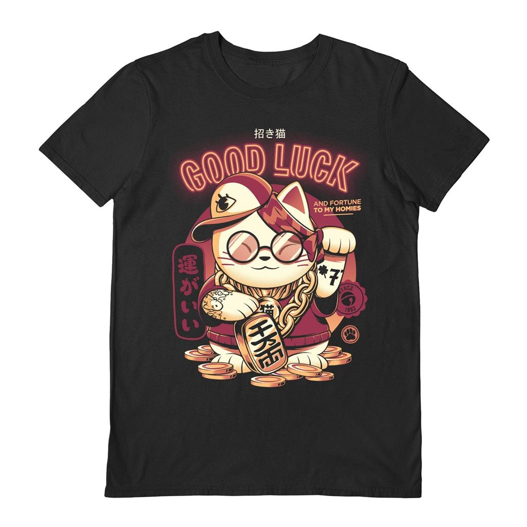 Ilustrata - Lucky Cat (Black) T-Shirt