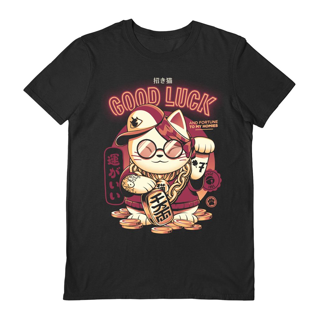 Ilustrata - Lucky Cat (Black) T-Shirt