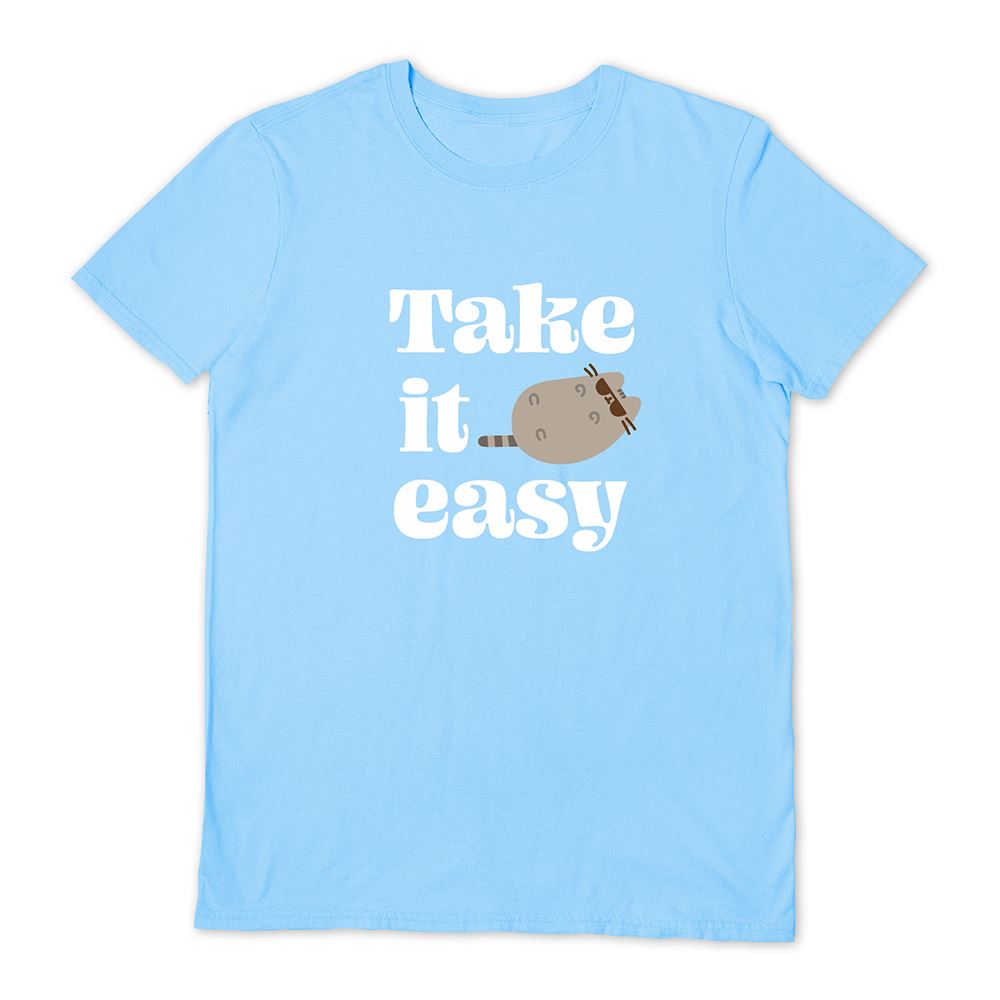 Pusheen (Take It Easy) Light Blue Unisex T-Shirt Xxl