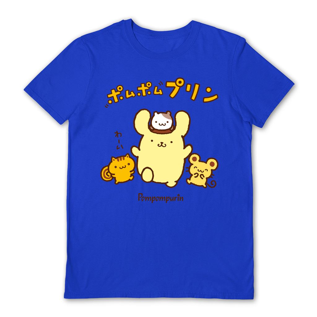 Sanrio (Pompompurin 4 Friends) Royal Blue L Unisex T-Shirt