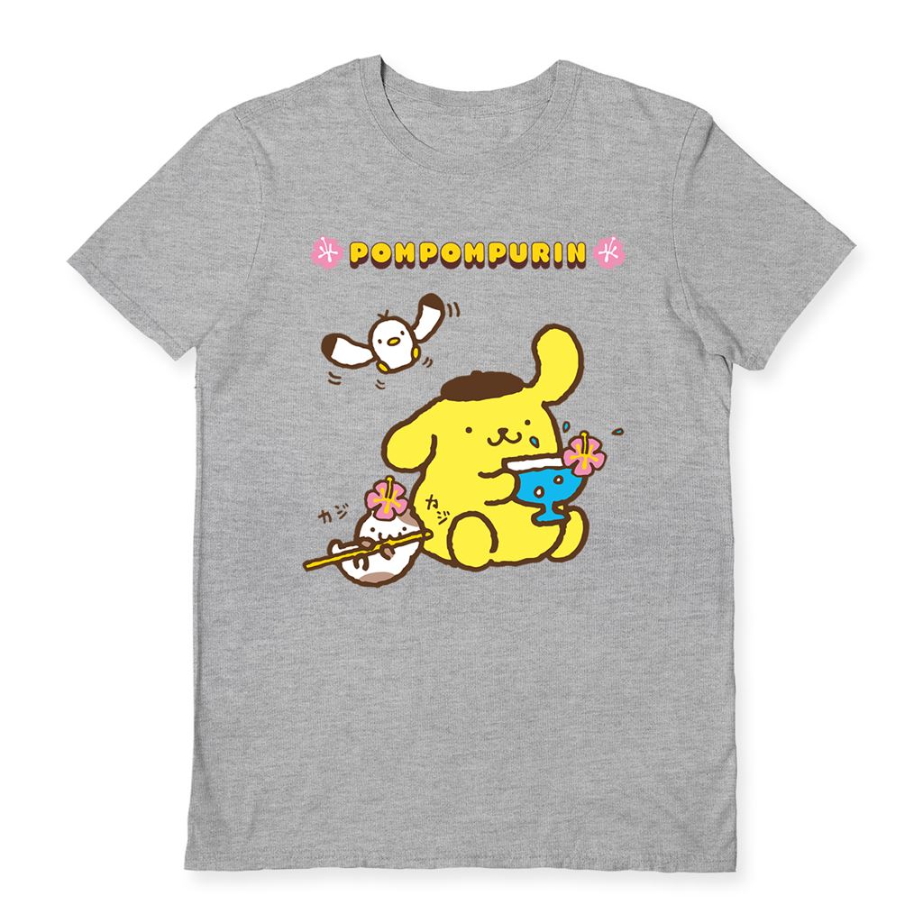 Sanrio (Pompompurin Drinks) Sports Grey M Unisex T-Shirt