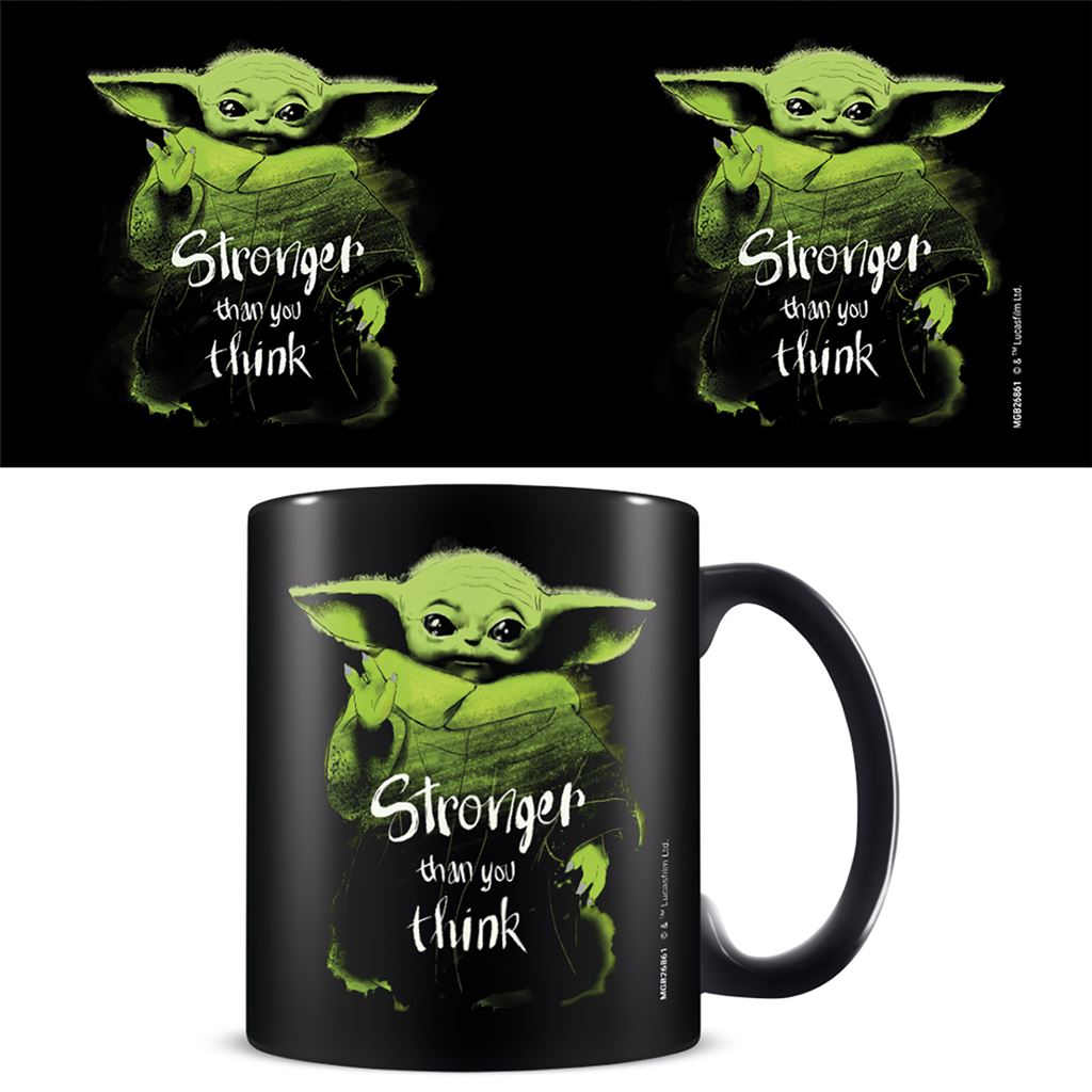 Star Wars: Pyramid - The Mandalorian - Stronger Than You Think (Black Pod Mug / Tazza)