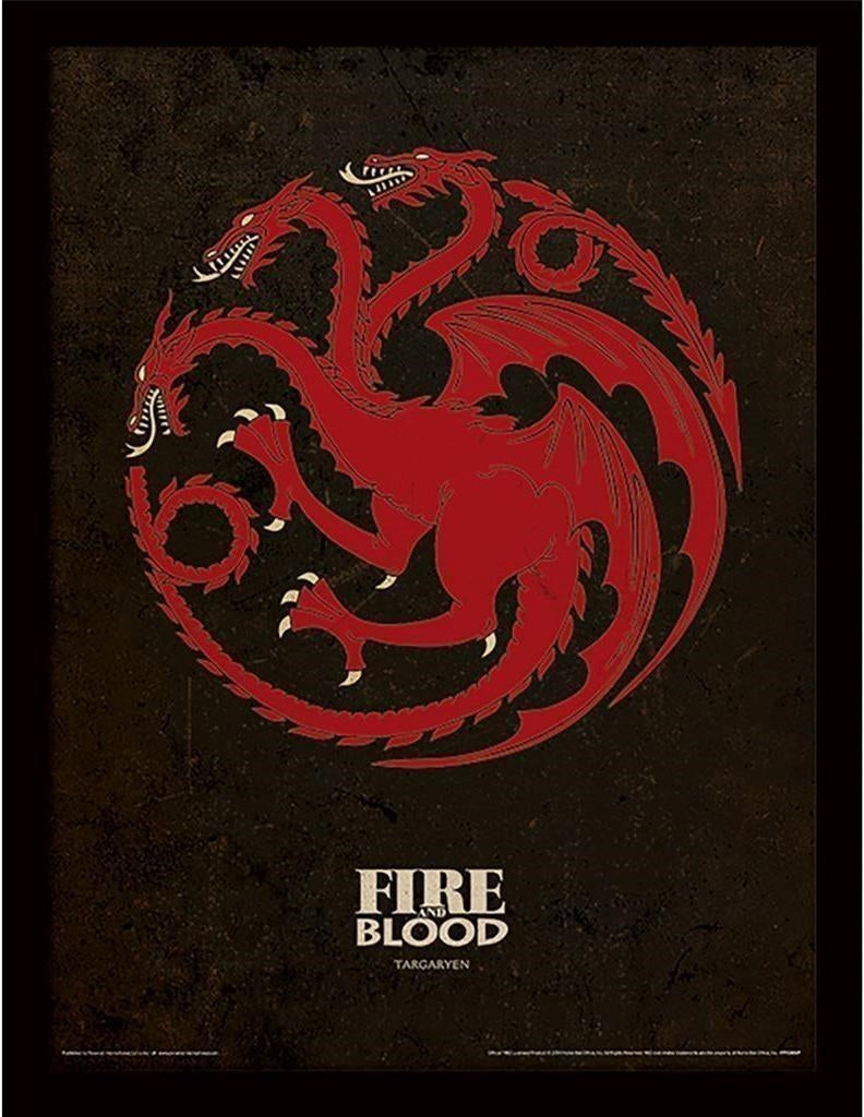 Game Of Thrones: Pyramid - Targaryen (Stampa In Cornice Plexiglass 30X40 Cm)
