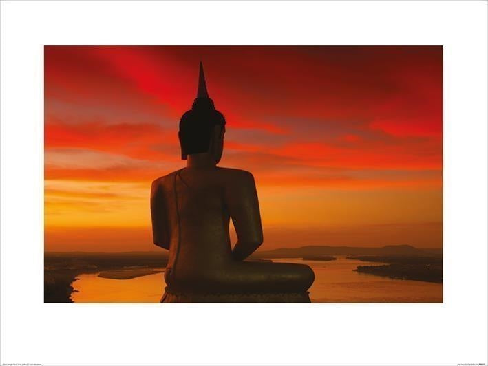 Pyramid: Stuart Meikle - Sun Setting Over The Mekong (Stampa 60X80 Cm)