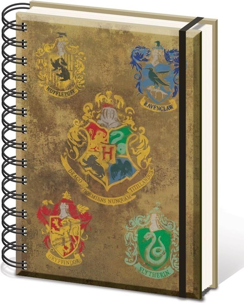 Harry Potter: Pyramid - Hogwarts Crests (Wiro A5 Notebook / Quaderno)