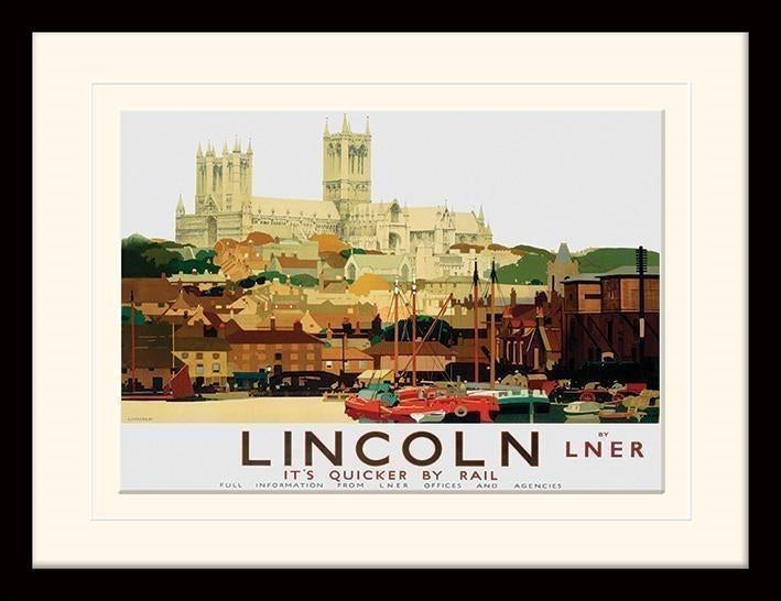 Pyramid: Lincoln (Cathedral & Boats By Fred Taylor) (Stampa In Cornice)