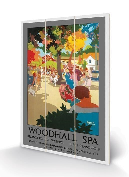 Pyramid: Woodhall Spa (Holidaymakers By Howard K Elcock) Micro Wood (Stampa Su Legno)
