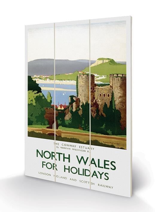 Pyramid: North Wales (The Conway Estuary By Norman Wilkinson) Micro Wood (Stampa Su Legno)