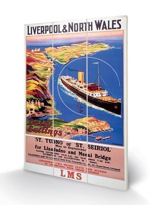 Pyramid: Liverpool And North Wales (Daily Sailings By Odin Rosenvinge) Micro Wood (Stampa Su Legno)