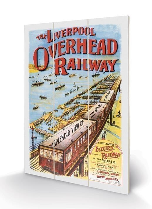 Pyramid: Liverpool (Overhead Railway 1910) Micro Wood (Stampa Su Legno)